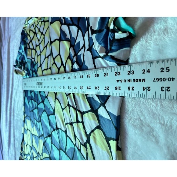 Simplicité By Jamie Sadock Multicolor Mosaic Print Polo Shirt XL Stretch Zip New - Picture 6 of 10